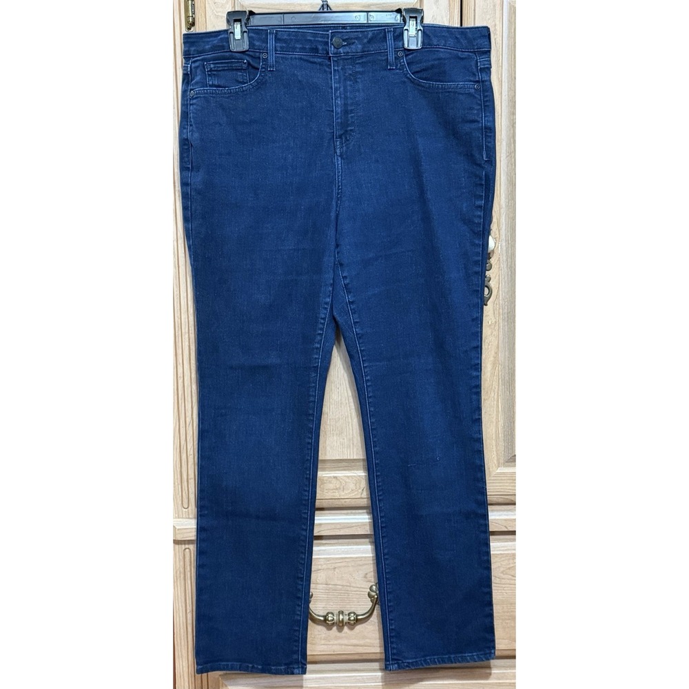 NYDJ Sheri Slim  Jeans Womens 16 Blue Medium‎ Wash Stretch Denim Pants 5 Pockets